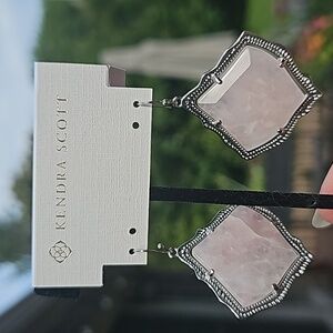 KENDRA SCOTT Kirsten Rose Quartz Silver Earrings
